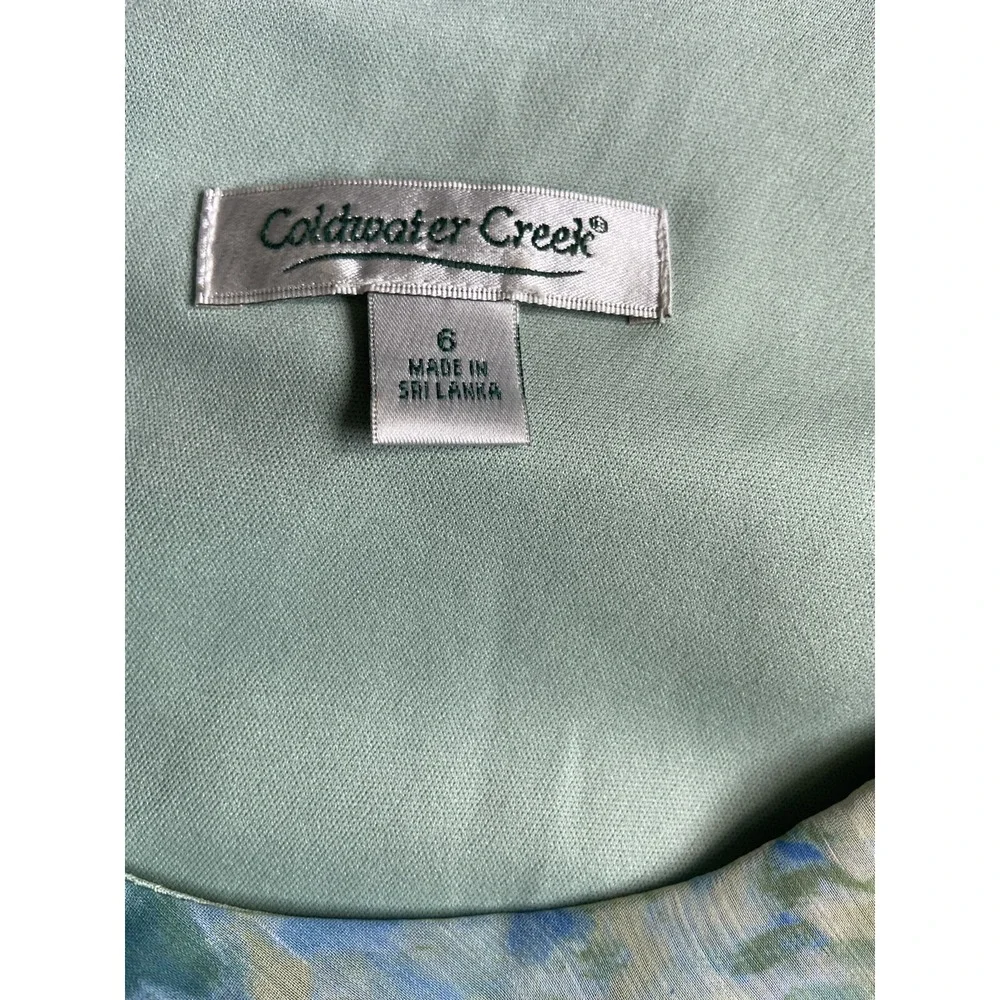 Coldwater‎ Creek Tiered Chiffon Maxi Dress Size 6 Blue Watercolor Kentucky Derby